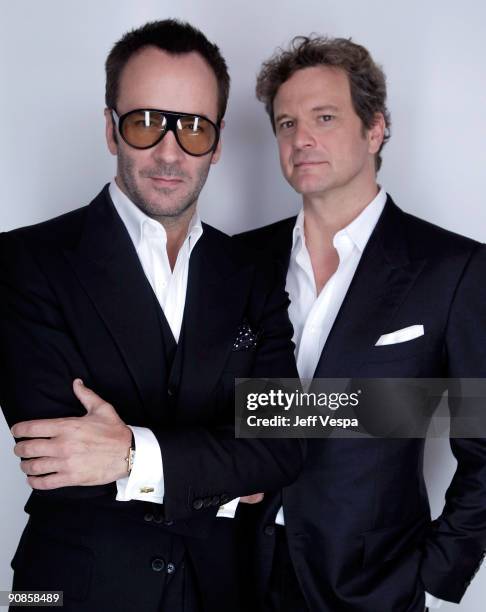 Director/designer Tom Ford and actor Colin Firth pose for a portrait during the 2009 Toronto International Film Festival held at the Sutton Place...