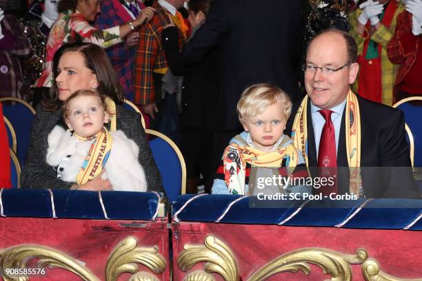 Princess Stephanie of Monaco, Princess Gabriella of Monaco, Prince Jacques of Monaco and Prince Albert II of Monaco attend the 42nd International...