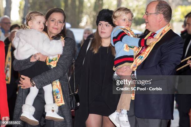 Princess Stephanie of Monaco, Princess Gabriella of Monaco, Camille Gottlieb, Prince Jacques of Monaco and Prince Albert II of Monaco attend the 42nd...