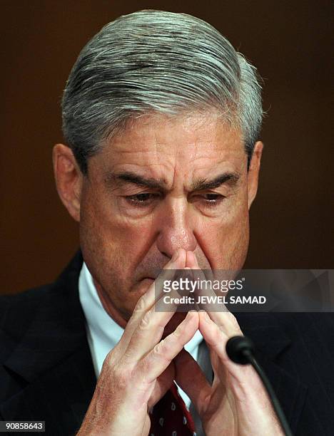 Director Robert S. Mueller III testifies before the Senate Judiciary Committee�s FBI Oversight hearing at the Capitol Hill in Washington, DC, on...