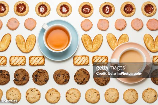 food knolling, afternoon tea time - biscuit ストックフォトと画像
