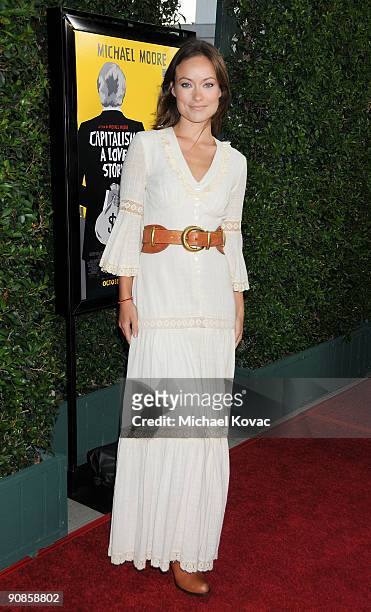Actress Olivia Wilde arrives at the Los Angeles Premiere of "Capitalism: A Love Story" at the AMPAS Samuel Goldwyn Theater on September 15, 2009 in...