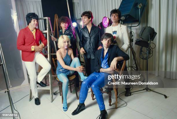 American punk rock band Blondie, 1979. From left to right drummer Clem Burke, bass player Nigel Harrison, keyboard player Jimmy Destri and guitarist...