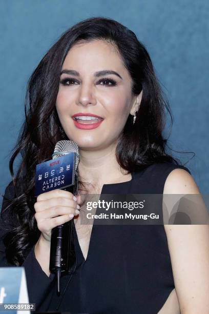 Actress Martha Higareda attends the press conference for NETFLIX's 'Altered Carbon' on January 22, 2018 in Seoul, South Korea.