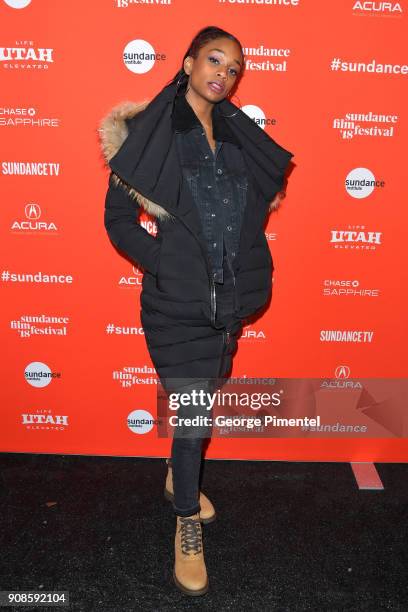 Actress Abra attends the "Assassination Nation" Premiere during the 2018 Sundance Film Festival at Park City Library on January 21, 2018 in Park...