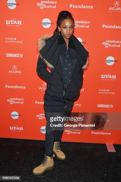 Actress Abra attends the "Assassination Nation" Premiere during the 2018 Sundance Film Festival at Park City Library on January 21, 2018 in Park...