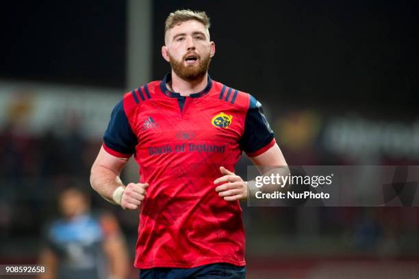 Darren O'Shea of Munster during the European Rugby Champions Cup Round 6 match between Munster Rugby and Castres Olympique at Thomond Park in...