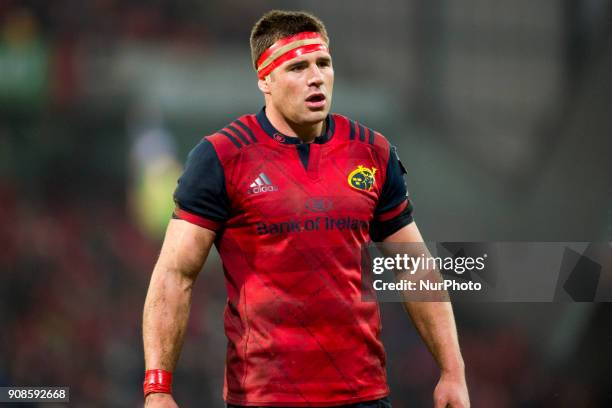 Stander of Munster during the European Rugby Champions Cup Round 6 match between Munster Rugby and Castres Olympique at Thomond Park in Limerick,...