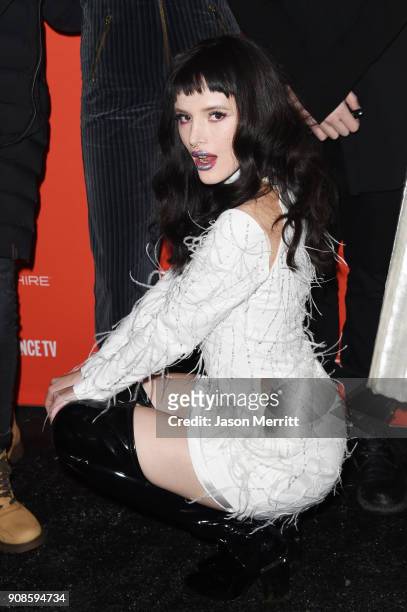 Bella Thorne attends the "Assassination Nation" Premiere during the 2018 Sundance Film Festival at Park City Library on January 21, 2018 in Park...