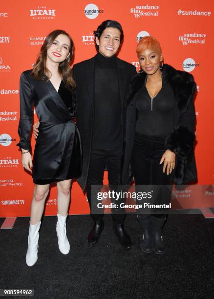 Maude Apatow, Danny Ramirez, and Anika Noni Rose attend the "Assassination Nation" Premiere during the 2018 Sundance Film Festival at Park City...