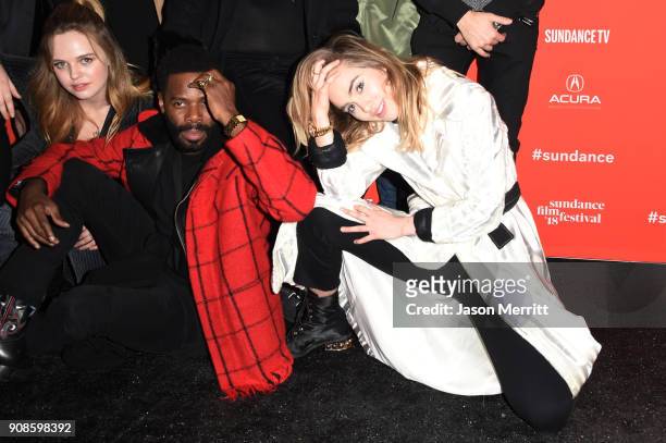 Colman Domingo and Suki Waterhouse attend the "Assassination Nation" Premiere during the 2018 Sundance Film Festival at Park City Library on January...