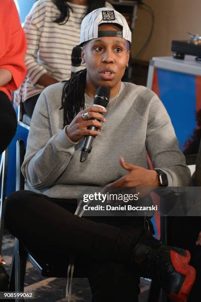 Lena Waithe attends The Will and Jada Smith Family Foundation Presents Broadening the Lens: Perspective on Diverse Storytelling panel at Buona Vita...