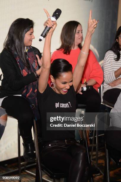 Jada Pinkett Smith attends The Will and Jada Smith Family Foundation Presents Broadening the Lens: Perspective on Diverse Storytelling panel at Buona...