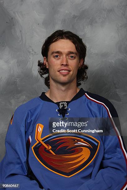Drew McIntyre of the Atlanta Thrashers poses for his official headshot for the 2009-2010 NHL season.