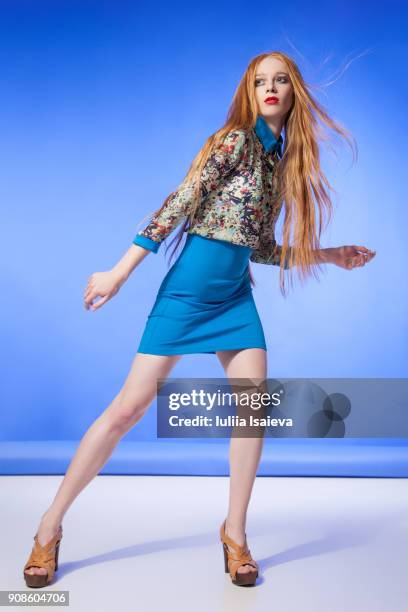 young woman in colorful clothes - multi coloured skirt stock pictures, royalty-free photos & images