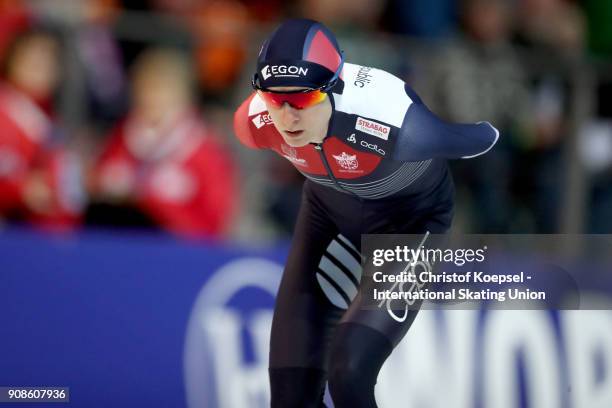 Martina Sablikova of Czech Republic competes in the ladies 3000m Division A race during Day 3 of the ISU World Cup Speed Skating at...