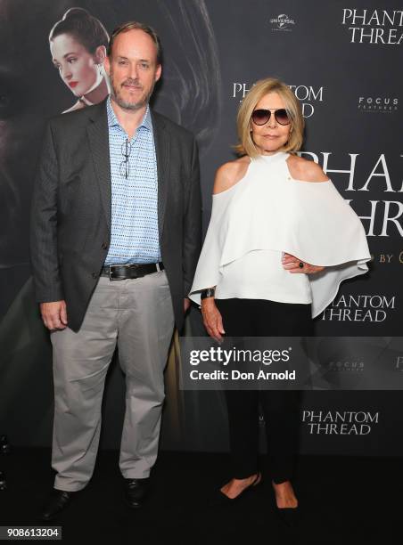 Mike Bard and Carla Zampatti attend an exclusive screening of 'Phantom Thread' on January 22, 2018 in Sydney, Australia.