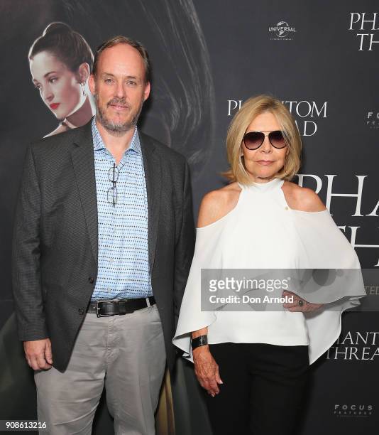 Mike Bard and Carla Zampatti attend an exclusive screening of 'Phantom Thread' on January 22, 2018 in Sydney, Australia.