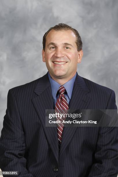 Todd Richards of the Minnesota Wild poses for his official headshot for the 2009-2010 NHL season at the Xcel Energy Center on September 4, 2009 in...