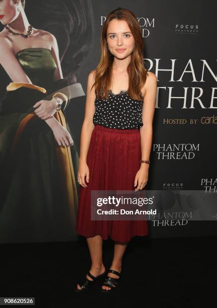 Phillipa Northeast attends an exclusive screening of 'Phantom Thread' on January 22, 2018 in Sydney, Australia.