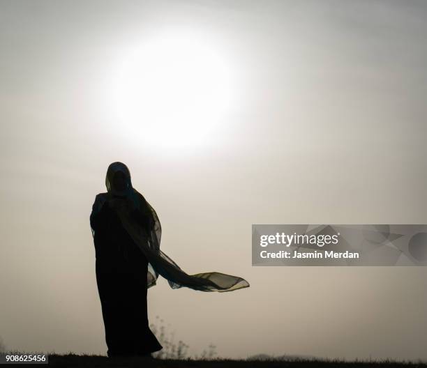 muslim woman - velo fotografías e imágenes de stock