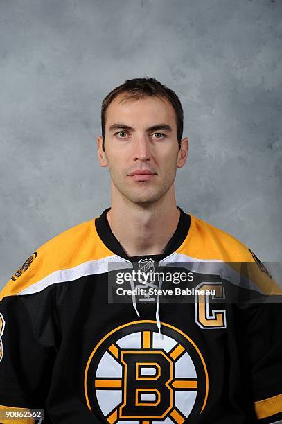 Zdeno Chara of the Boston Bruins poses for his official headshot for the 2009-2010 NHL season.