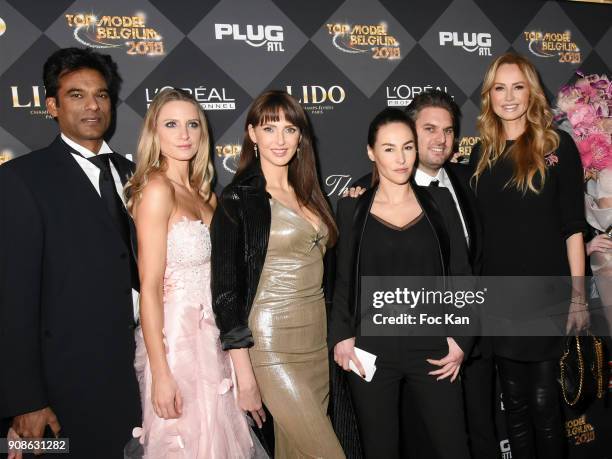 Model Satya Oblette, Laura Messia, actress Frederique Bel, actress Vanessa Demouy, Top model Belgium organizer Jeremy Urbain and Adriana Karembeu...