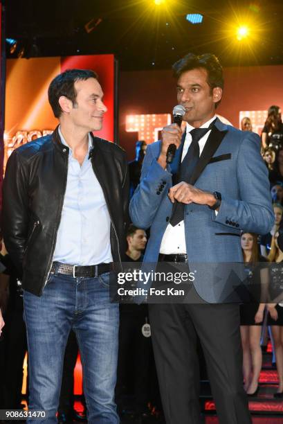 Anthony Delon and Satya Oblette attend the Top Model Belgium Awards 2018 Ceremony at the Lido on January 21, 2018 in Paris, France.