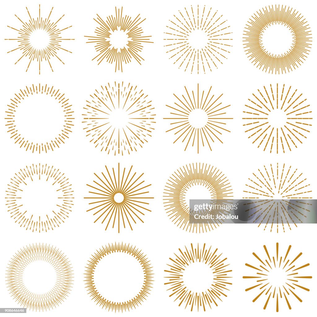 Goldene Burst Strahlen Sammlung