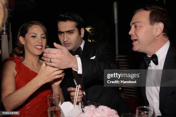 In this handout photo provided by Netflix, actors Elizabeth Rodriguez, Kumail Nanjiani and Joe Lo Truglio attend the Netflix Hosts The SAG After...