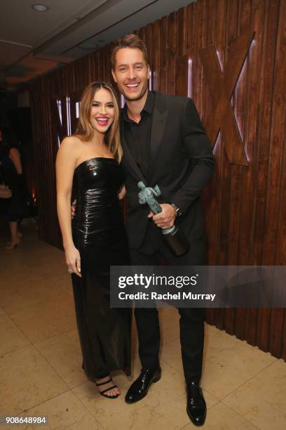 Actors Chrishell Stause and Justin Hartley attend Netflix Hosts The SAG After Party At The Sunset Tower Hotel on January 21, 2018 in West Hollywood,...