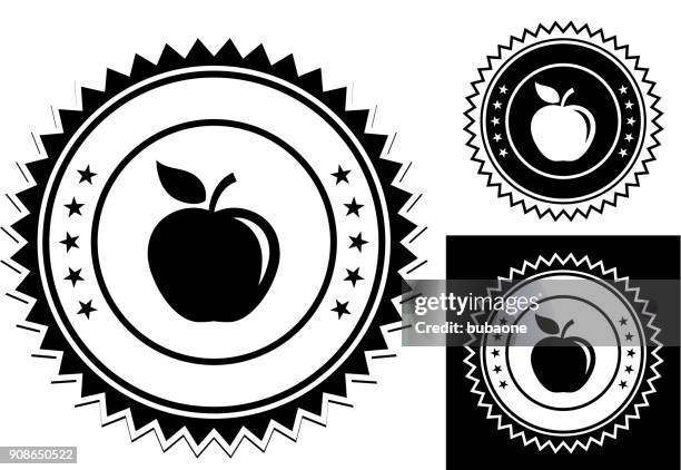 apple. - freshness seal stock illustrations