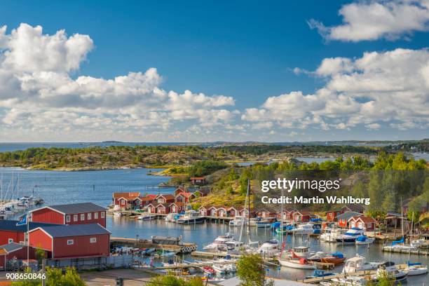 small marina on swedish west coast - sverige stock pictures, royalty-free photos & images