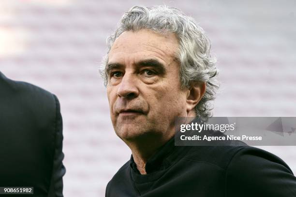 Dominique Rocheteau of Saint Etienne during the Ligue 1 match between OGC Nice and AS Saint Etienne at Allianz Riviera Stadium on January 21, 2018 in...