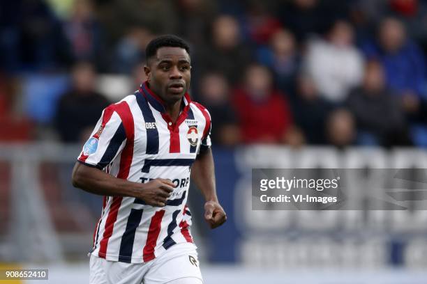 Bartholomew Ogbeche of Willem II during the Dutch Eredivisie match between Willem II Tilburg and FC Groningen at Koning Willem II stadium on January...