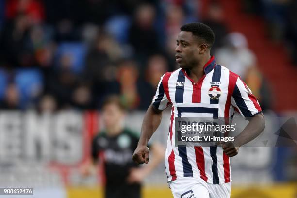 Bartholomew Ogbeche of Willem II during the Dutch Eredivisie match between Willem II Tilburg and FC Groningen at Koning Willem II stadium on January...