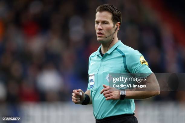 Referee Danny Makkelie during the Dutch Eredivisie match between Willem II Tilburg and FC Groningen at Koning Willem II stadium on January 21, 2018...