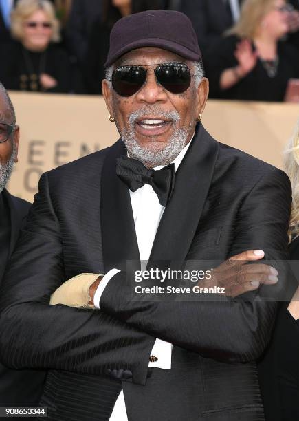 Morgan Freeman arrives at the 24th Annual Screen Actors-Guild Awards at The Shrine Auditorium on January 21, 2018 in Los Angeles, California.