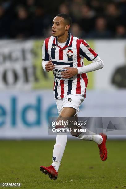 Damil Dankerlui of Willem II during the Dutch Eredivisie match between Willem II Tilburg and FC Groningen at Koning Willem II stadium on January 21,...