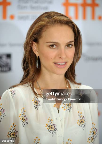 Actress Natalie Portman speaks onstage at the "Love And Other Impossible Pursuits" press conference held at the Sutton Place Hotel on September 16,...