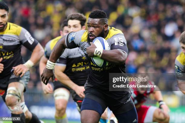 Dany Priso of La Rochelle during the Champions Cup match between La Rochelle and Harlequins on January 21, 2018 in La Rochelle, France.