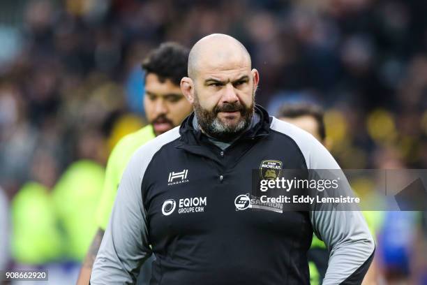 Patrice Collazo, head coach of La Rochelle during the Champions Cup match between La Rochelle and Harlequins on January 21, 2018 in La Rochelle,...