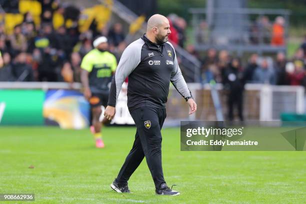 Patrice Collazo, head coach of La Rochelle during the Champions Cup match between La Rochelle and Harlequins on January 21, 2018 in La Rochelle,...