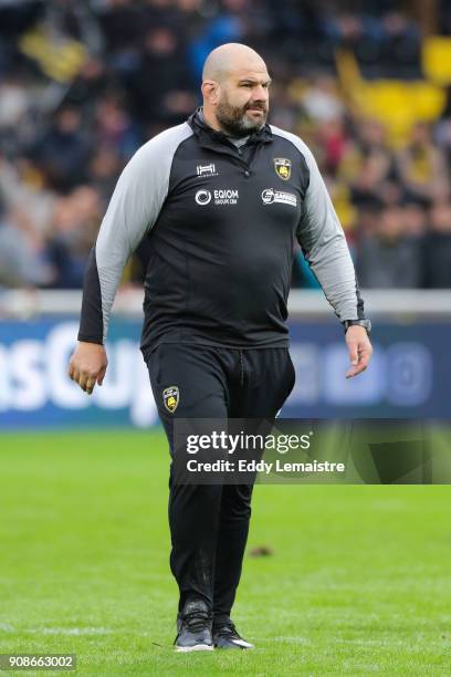 Patrice Collazo, head coach of La Rochelle during the Champions Cup match between La Rochelle and Harlequins on January 21, 2018 in La Rochelle,...