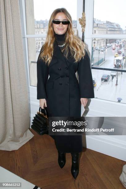 Miroslava Duma attends the Schiaparelli Haute Couture Spring Summer 2018 show as part of Paris Fashion Week on January 22, 2018 in Paris, France.