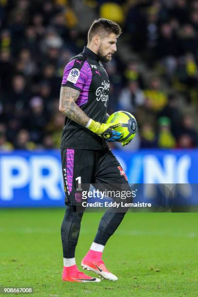 Benoit Costil of Bordeaux during the Ligue 1 match between Nantes and Bordeaux at Stade de la Beaujoire on January 20, 2018 in Nantes, France.