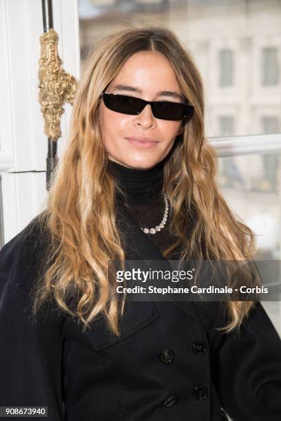 Miroslava Duma attends the Schiaparelli Haute Couture Spring Summer 2018 show as part of Paris Fashion Week January 22, 2018 in Paris, France.