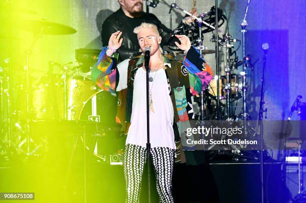 Singer Nicholas Petricca of the band Walk the Moon performs onstage during the iHeartRadio ALTer EGO concert at The Forum on January 19, 2018 in...