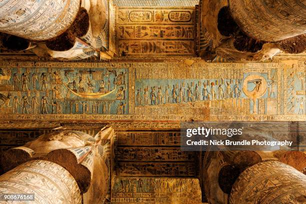 dendera temple in egypt - egypt temple stock pictures, royalty-free photos & images