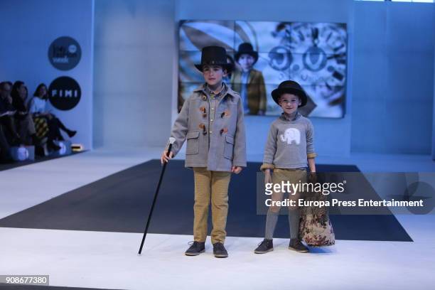 Model walks the childish fashion show by JV Jose Varon during FIMI at Pabellon de Cristal on January 19, 2018 in Madrid, Spain.